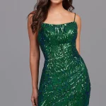 Open-Back Short Sequin Prom Dress
