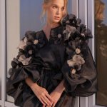 blouse floral embellishments dress black handmade silk