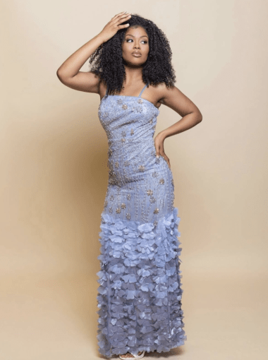 ﻿Baylor 3-D Floral Gown by Mandira Curtis