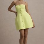 Avery Yellow Tailored Strapless Mini Dress