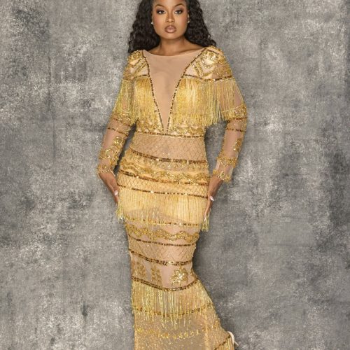 gold embellished dress