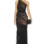 Norma Kamali Black Mesh Gown