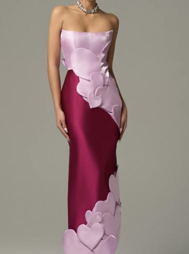 You Have my Heart Mix Taffeta Asymmetric Dress
