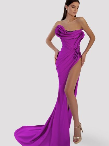 Albina Dyla purple gown