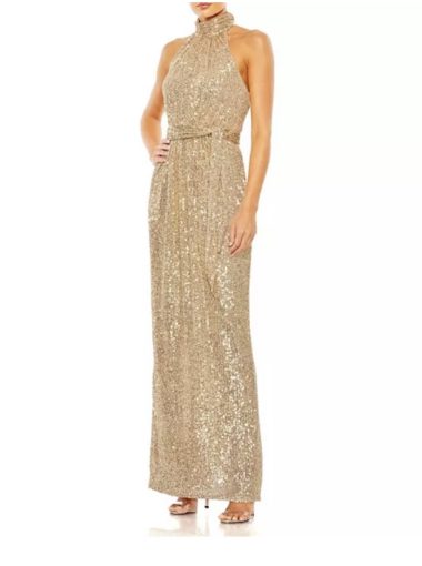 Mac Duggal Gold Sequin Gown