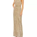 Mac Duggal Gold Sequin Gown