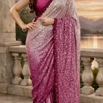 Gigi ombré sequin saree pre draped