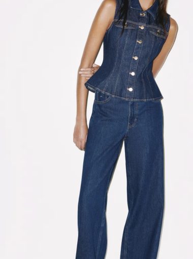 Kennedy peplum top and jeans