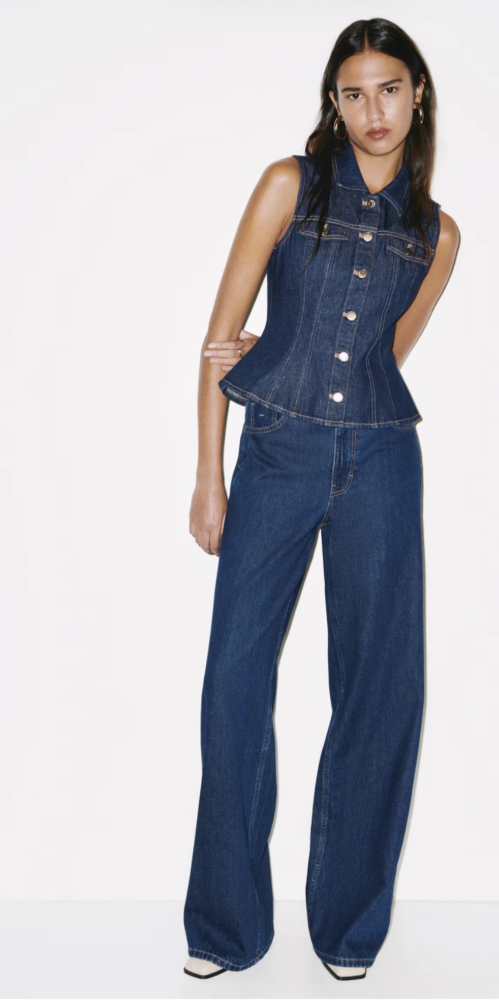 Kennedy peplum top and jeans