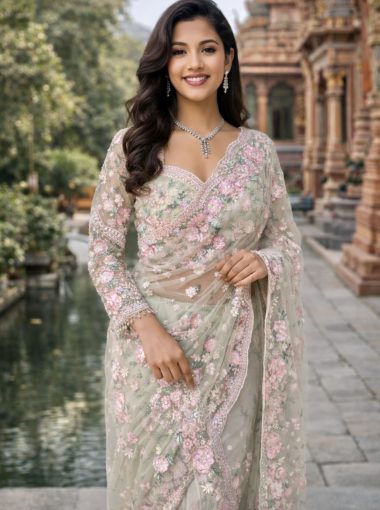 Anju floral sari