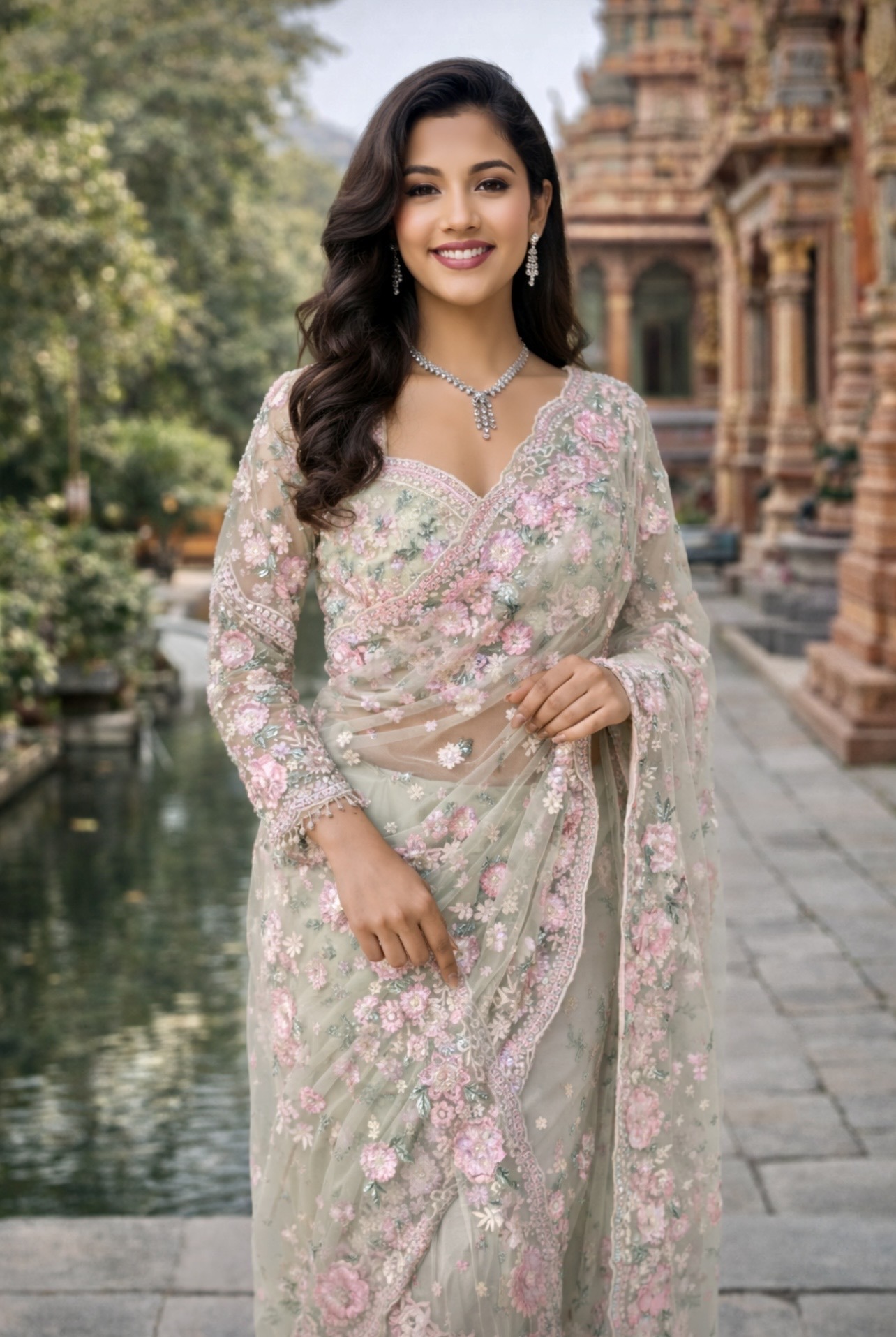 Anju floral sari
