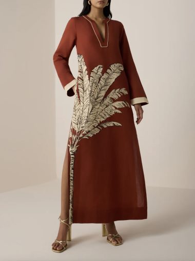 Hemant-and-Nandita-palm-kaftan-dress