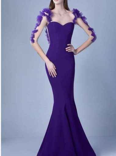 MNM Couture - Ruffle Ornate Illusion Mermaid Gown maxi gala 
