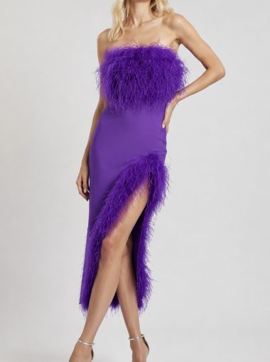 Sonja-purple-feather-midi-dress
