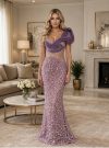 Embellished purple Tabia gown