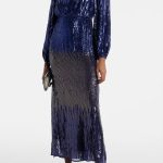RIXO Blue Sequin Dress