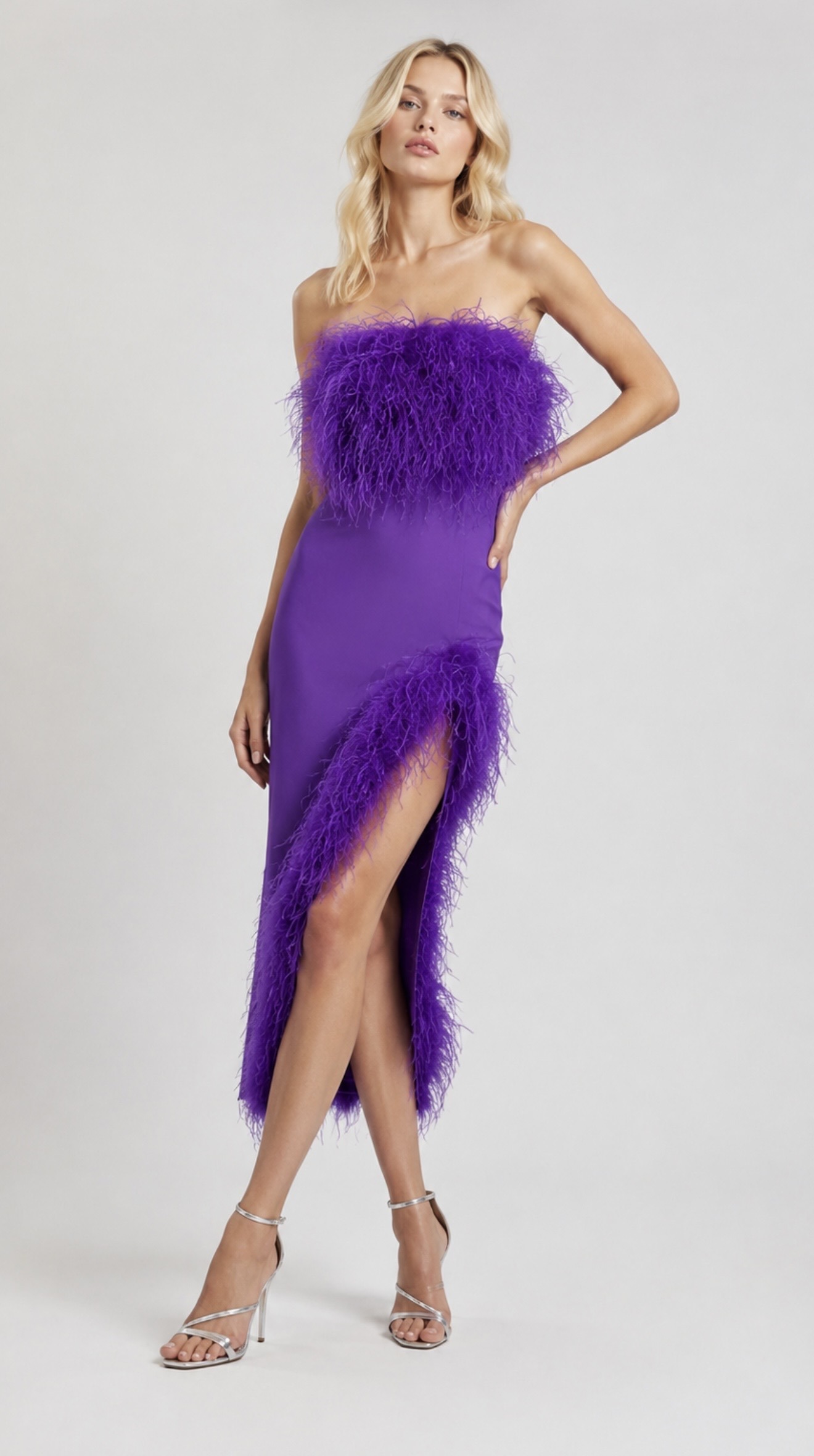 Sonja-purple-feather-midi-dress