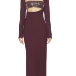 Gelina Burgundy Maxi Dress