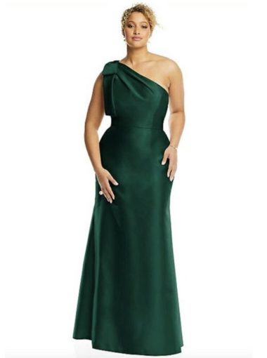 Gemma bow emerald green gown