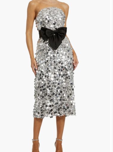 sia sequin bow cocktail midi