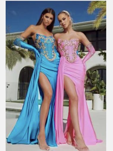 Zaina blue embellished gown