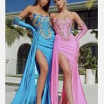 Zaina blue embellished gown
