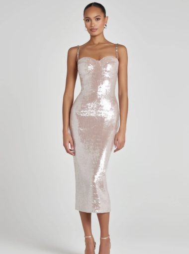 Nadine Merabi sparkly pink dress
