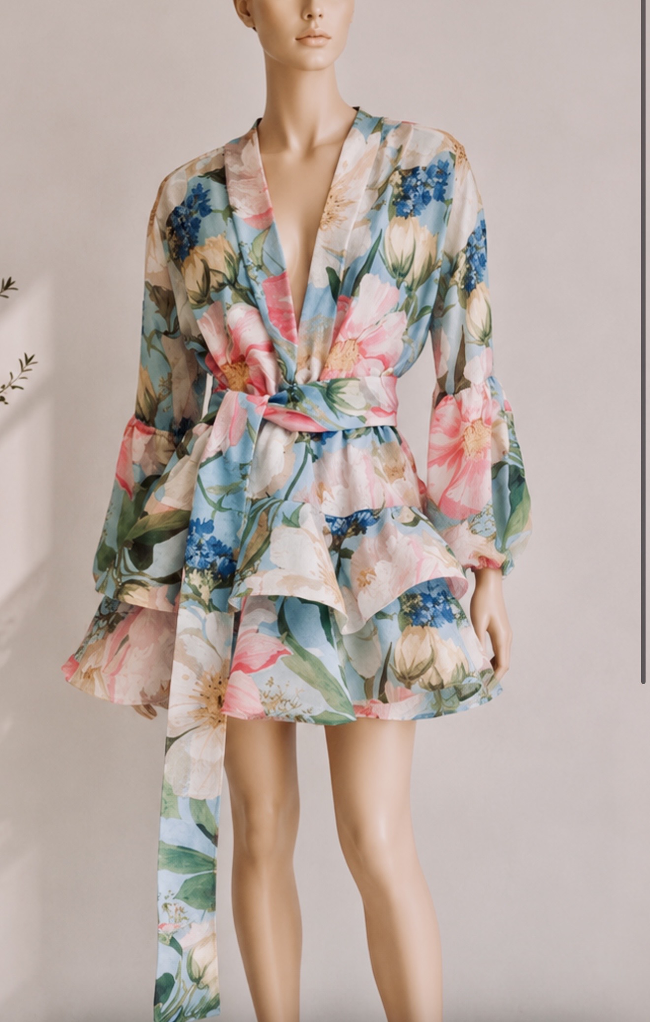 Mandira Curtis Chefs kiss Blue pink ruffle dress