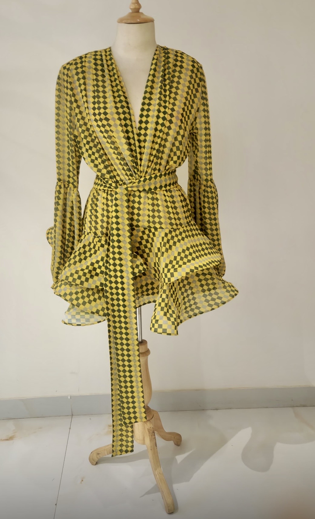 Mandira Curtis yellow ruffle dress