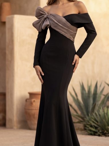 Off-The-Shoulder Bow Mermaid Gown