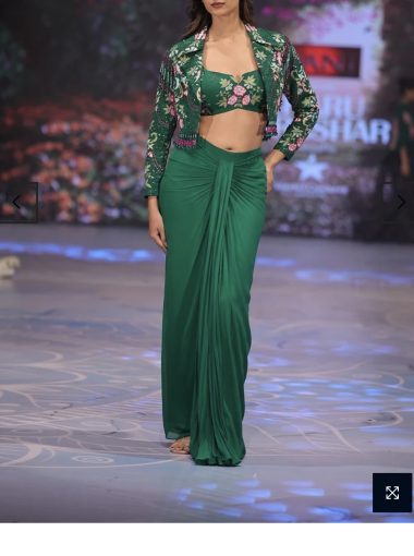 Charu Parashar Green Combination with Cape
