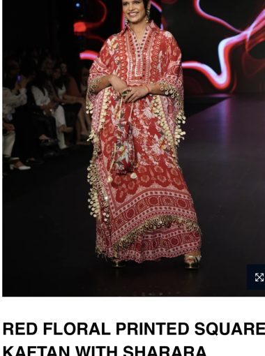 Charu Parashar Red Floral Printed Square Kaftan