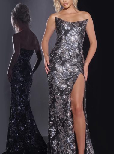 jovani floral embellished gown